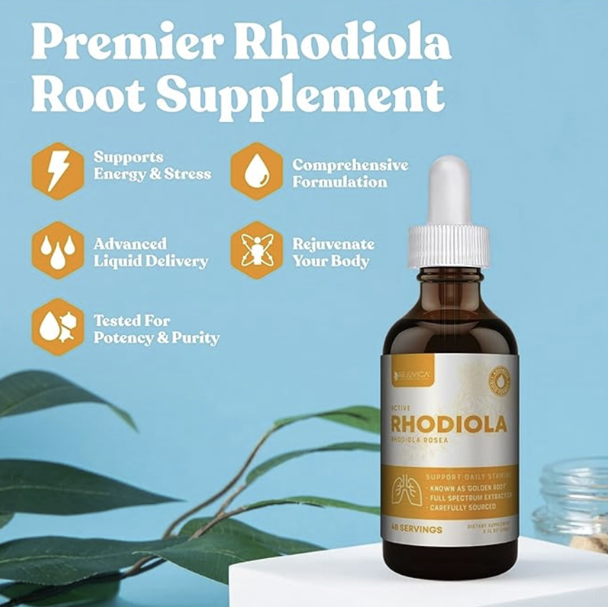 Rhodiola Root Extract with Natural Rosavins - Liquid Delivery for Better Absorption